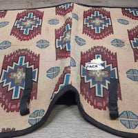 Felt Lined Tapestry Covered Jumper Saddle Pad *vgc, clean & mnr dirt?residue, hairy, rubs, older, clumpy, pills
