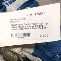 Nylon Mesh Cooler "Equi-Cup" *gc, clean, shrunk? v.wavy binding, stains, rubs, older?
