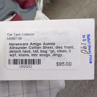 Cotton Sheet, disc front, detach neck, tail, bag *gc, clean, 0 wpf, stains, mnr snags, dingy, threads
