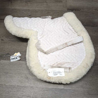 Sheepskin & Quilt Fitted Saddle Pad, Shimmable *vgc, clean, shrunk?.v.puckered, stiff mnr stains

