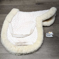 Sheepskin & Quilt Fitted Saddle Pad, Shimmable *vgc, clean, shrunk?.v.puckered, stiff mnr stains
