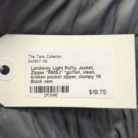 Light Puffy Jacket, Zipper "RMSJ" *gc/fair, clean, broken pocket zipper, clumpy fill
