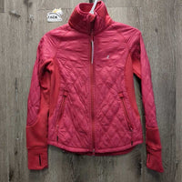 Thin Quilt Jacket, zipper *gc/fair, clean, v.rubbed & pilly, seam rubs, peeling & cracking logos
