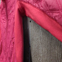 Thin Quilt Jacket, zipper *gc/fair, clean, v.rubbed & pilly, seam rubs, peeling & cracking logos
