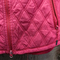 Thin Quilt Jacket, zipper *gc/fair, clean, v.rubbed & pilly, seam rubs, peeling & cracking logos
