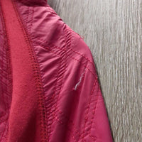 Thin Quilt Jacket, zipper *gc/fair, clean, v.rubbed & pilly, seam rubs, peeling & cracking logos
