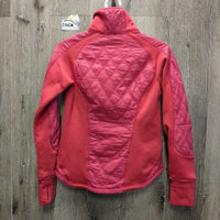 Thin Quilt Jacket, zipper *gc/fair, clean, v.rubbed & pilly, seam rubs, peeling & cracking logos
