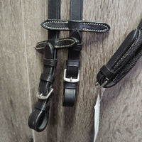 "Glam" Monocrown RsdPadded Bridle, Flash & Attach, Cotton Web Reins, Bling *xc/vgc, mnr scrapes, rubs & dirt/residue
