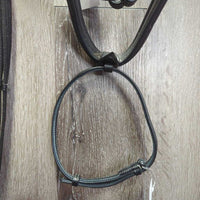 "Glam" Monocrown RsdPadded Bridle, Flash & Attach, Cotton Web Reins, Bling *xc/vgc, mnr scrapes, rubs & dirt/residue
