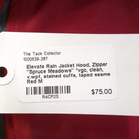 Rain Jacket Hood, Zipper "Spruce Meadows" *vgc, clean, v.wpf, stained cuffs, taped seams
