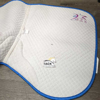 Quilt Jumper Saddle Pad, Padded Wither "Just World" *gc, dingy, clean, rubs, stains, pills, puckers, older, unstitched seams
