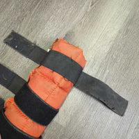 Pr Ice Leg Wraps, velcro *gc/fair, dirty, smell, stained, mnr leak, 2 deflated cells, undone velcro, threads
