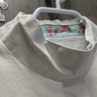 LS Show Shirt, Snap Collar *gc, dingy, crinkled, v.folded Collar, Edges & Trim, seam puckers, faded logo
