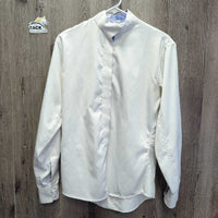 LS Show Shirt, Snap Collar *gc, snags, puckered, older, threads, runs, bubbled collar

