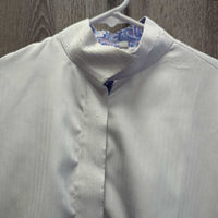 LS Show Shirt, Snap Collar *gc, snags, puckered, older, threads, runs, bubbled collar
