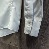 LS Show Shirt, Snap Collar *gc, snags, puckered, older, threads, runs, bubbled collar
