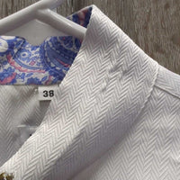 LS Show Shirt, Snap Collar *gc, snags, puckered, older, threads, runs, bubbled collar
