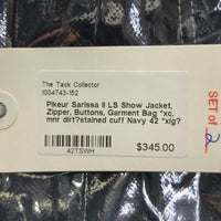LS Show Jacket, Zipper, Buttons, Garment Bag *xc, mnr dirt?stained cuff
