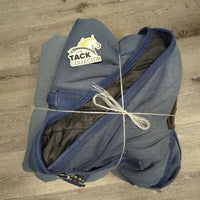 Med?Hvy Winter Blanket. 2 legs *gc.fair, v.faded, holes, snags, repairs, rubs, pills, clean, hair, NO wpf, torn & frayed edges, discolored
