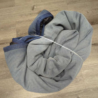 Med?Hvy Winter Blanket. 2 legs *gc.fair, v.faded, holes, snags, repairs, rubs, pills, clean, hair, NO wpf, torn & frayed edges, discolored

