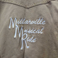 Canvas Jacket, Corduroy Collar, Snaps, Zip "Millarville Musical Ride" *vgc, clean, mnr faded
