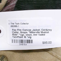 Canvas Jacket, Corduroy Collar, Snaps, Zip "Millarville Musical Ride" *vgc, clean, mnr faded
