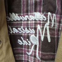 Canvas Jacket, Corduroy Collar, Snaps, Zip "Millarville Musical Ride" *vgc, clean, mnr faded, stiff zip
