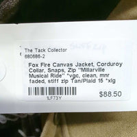 Canvas Jacket, Corduroy Collar, Snaps, Zip "Millarville Musical Ride" *vgc, clean, mnr faded, stiff zip
