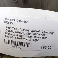 Canvas Jacket, Corduroy Collar, Snaps, Zip "Millarville Musical Ride" *vgc, clean, mnr faded
