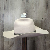 3X Wool Felt Western Hat, Leather Hat Band, Box *gc, older, inner brim stain, clean, mnr hairy, v.loose lining, stains, bent brim
