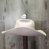 3X Wool Felt Western Hat, Leather Hat Band, Box *gc, older, inner brim stain, clean, mnr hairy, v.loose lining, stains, bent brim
