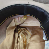 3X Wool Felt Western Hat, Leather Hat Band, Box *gc, older, inner brim stain, clean, mnr hairy, v.loose lining, stains, bent brim
