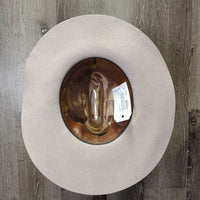 3X Wool Felt Western Hat, Leather Hat Band, Box *vgc, older, inner brim stain, clean, mnr hairy, flat brim

