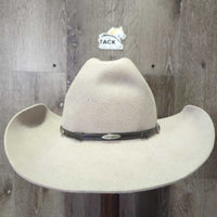 3X Wool Felt Western Hat, Leather Hat Band, Box *vgc, older, v.mnr inner brim stain, clean, mnr marks?
