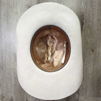 3X Wool Felt Western Hat, Leather Hat Band, Box *vgc, older, v.mnr inner brim stain, clean, mnr marks?
