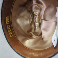 3X Wool Felt Western Hat, Leather Hat Band, Box *vgc, older, v.mnr inner brim stain, clean, mnr marks?
