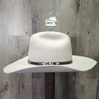3X Wool Felt Western Hat, Leather Hat Band, Box *gc, older, stains, tape, inner brim stains, rippled edge
