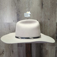 3X Wool Felt Western Hat, Leather Hat Band, Box *gc, older, stains, tape, inner brim stains, rippled edge
