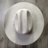 3X Wool Felt Western Hat, Leather Hat Band, Box *gc, older, stains, tape, inner brim stains, rippled edge
