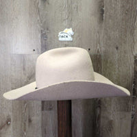 3X Wool Felt Western Hat, Leather Hat Band *gc/fair, pulled out lining, tape, pilly edges, hairy
