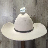 3X Wool Felt Western Hat, Leather Hat Band *gc/fair, pulled out lining, tape, pilly edges, hairy
