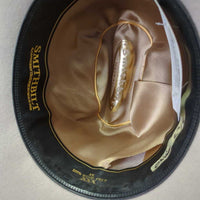 3X Wool Felt Western Hat, Leather Hat Band *gc/fair, pulled out lining, tape, pilly edges, hairy
