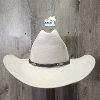 3X Wool Felt Western Hat, Leather Hat Band, Box *vgc, older, clean, mnr bent brim & loose lining
