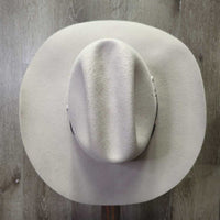 3X Wool Felt Western Hat, Leather Hat Band, Box *vgc, older, clean, mnr bent brim & loose lining
