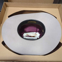 3X Wool Felt Western Hat, Leather Hat Band, Box *vgc, older, clean, mnr bent brim & loose lining
