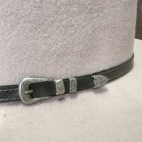 3X Wool Felt Western Hat, Leather Hat Band, Box *vgc, older, inner brim stains, clean, stains, sm cut
