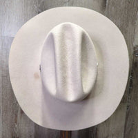 3X Wool Felt Western Hat, Leather Hat Band, Box *vgc, older, inner brim stains, clean, stains, sm cut
