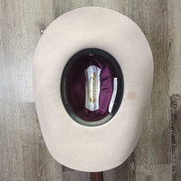 3X Wool Felt Western Hat, Leather Hat Band, Box *vgc, older, inner brim stains, clean, stains, sm cut

