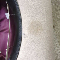 3X Wool Felt Western Hat, Leather Hat Band, Box *vgc, older, inner brim stains, clean, stains, sm cut
