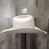 3X Wool Felt Western Hat, Leather Hat Band, Box *vgc, older, mnr inner brim stain, clean, rippled edge, glitter
